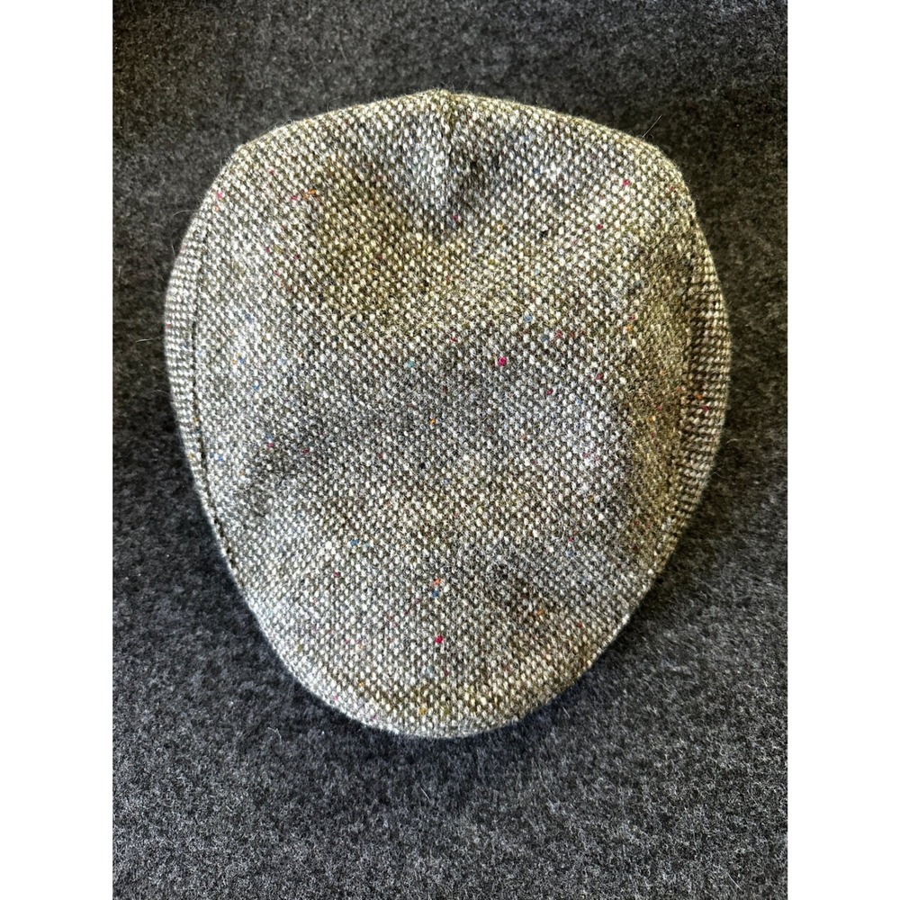 Murphy of Ireland Donegal Tweed Flat Cap Gray Wool Speckled Driving Hat Mens M